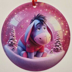 Eeyore Winne The Pooh Christmas Metal Ornament